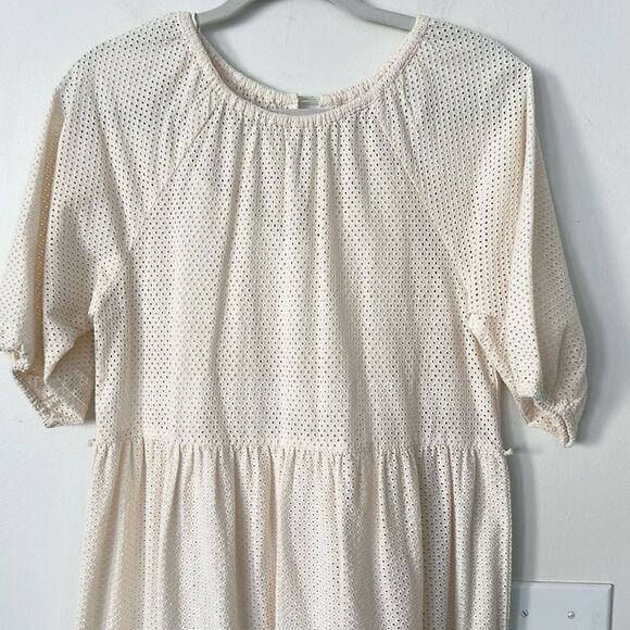 A Piece Apart Cream Perforated Tiered Maxi Dress 0 - Picture 2 of 11